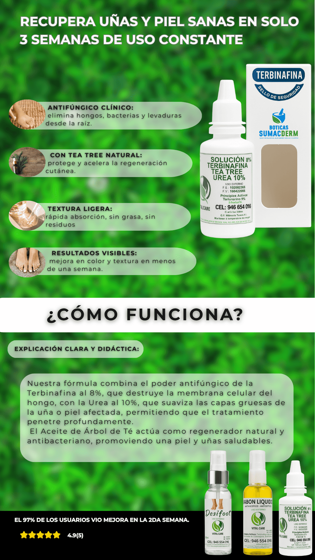 TERBINAFINA 8%+ UREA 10%+TEA TREE