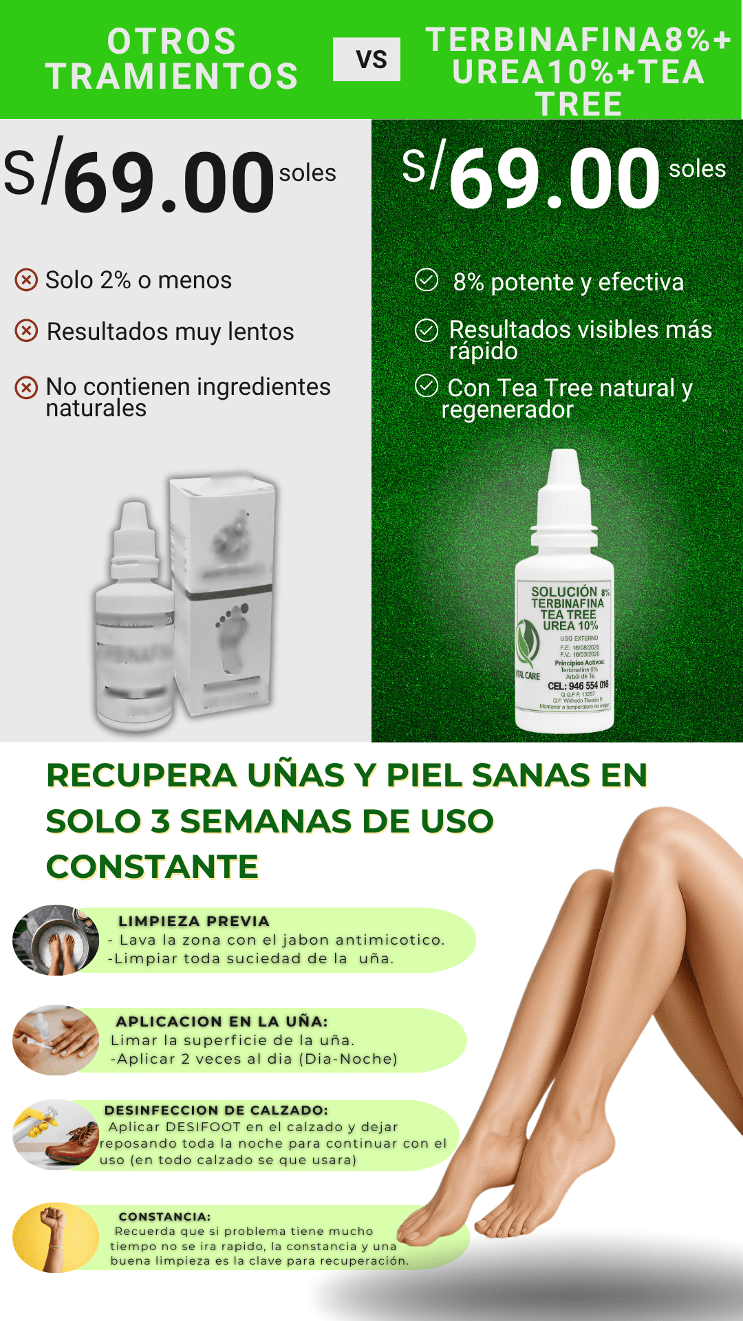 TERBINAFINA 8%+ UREA 10%+TEA TREE