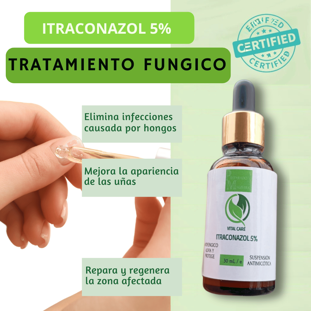 ITRACONAZOL AL 5%-PARA ELIMINAR HONGOS EN UÑAS